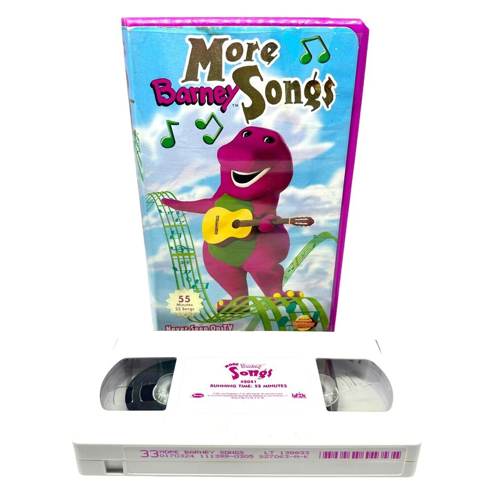 Barney More Barney Songs VHS Video Tape Sing Along Songs VTG‎